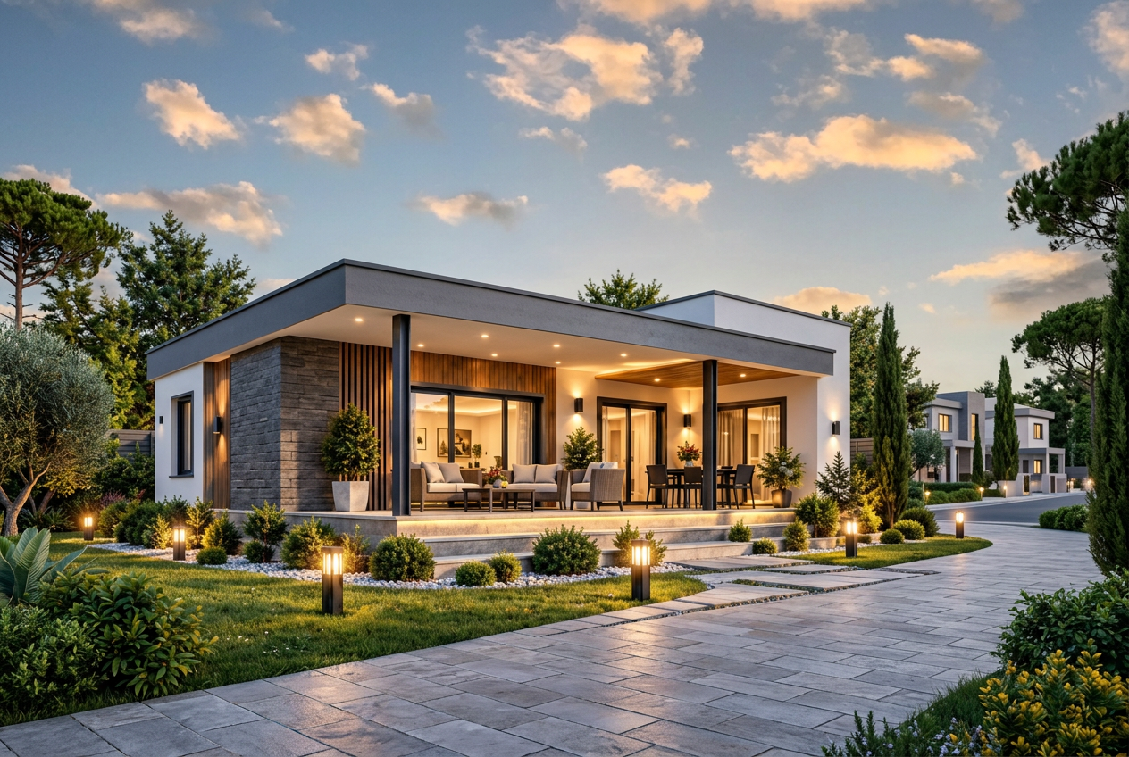120 metrekare anahtar teslim modern prefabrik ev